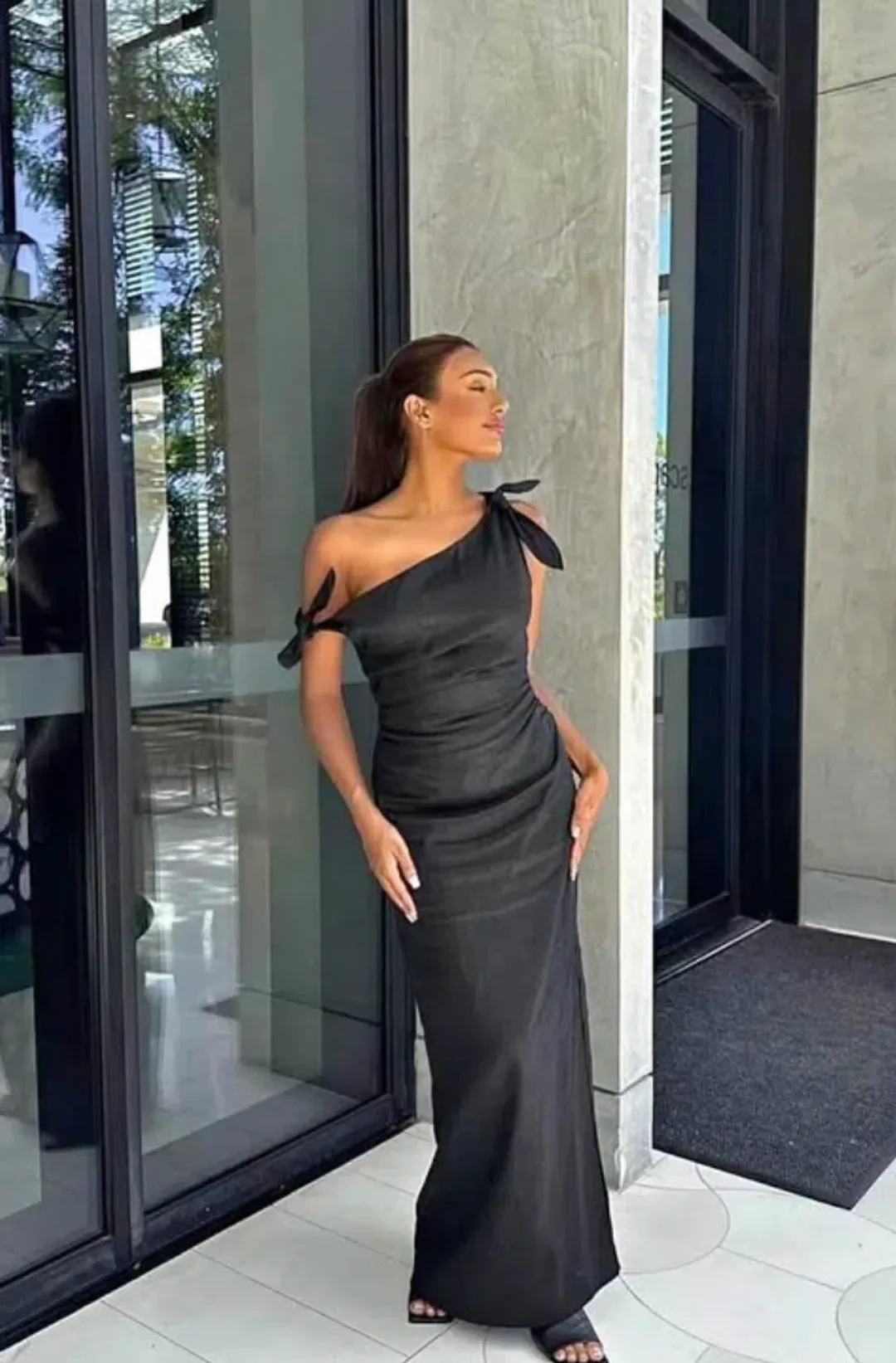 Sir the Label Bettina Off Shoulder Dress Black Size AU 8 for rent on The Volte - main image