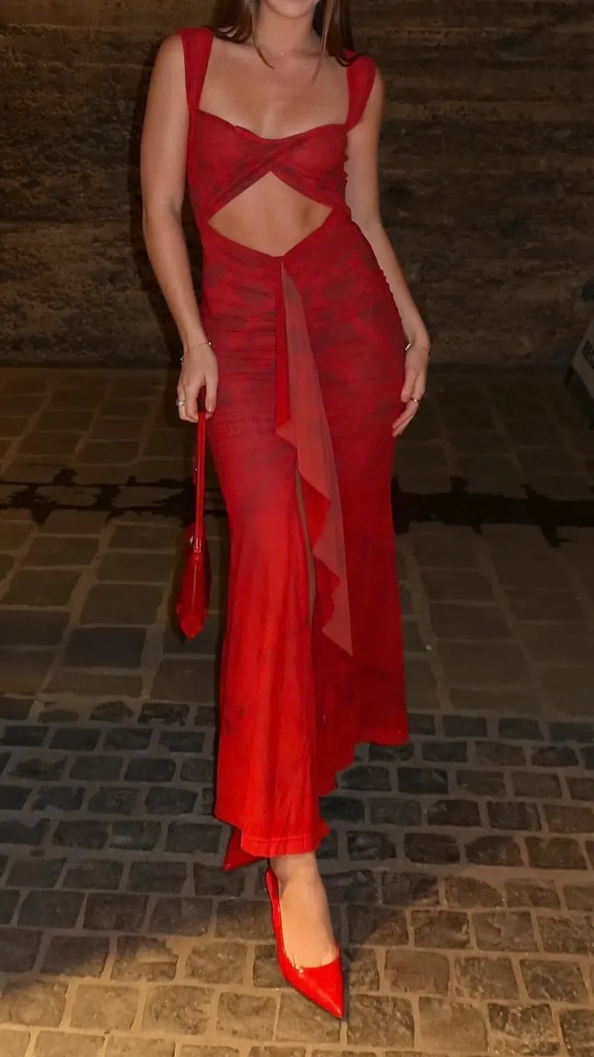 She is OLLÁ Imogen Maxi in Cherry Red Size 8 - Image 5