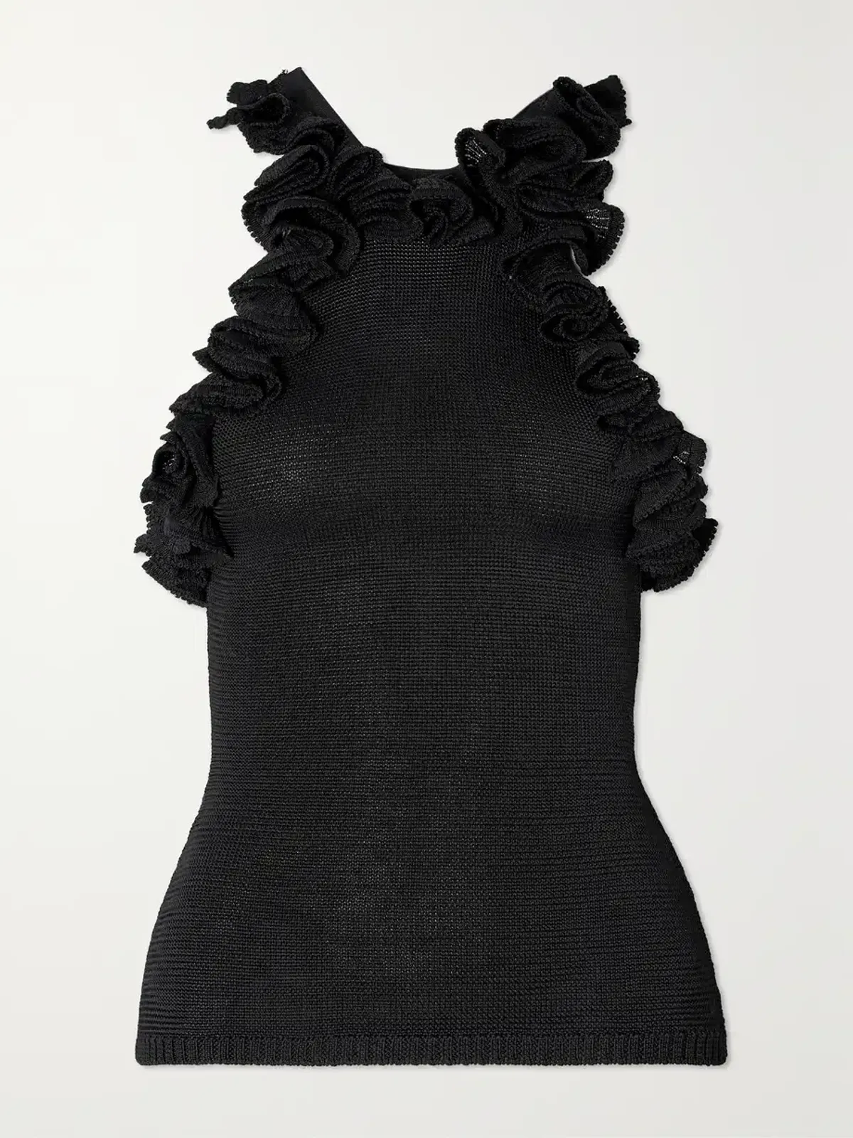 Zimmermann Matchmaker Ruffled Tank Top Knit Black Size 0 / AU 8 - Image 2