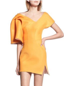 Toni Maticevski Peacock Cocktail Mini Dress Sunset Yellow Size 10 for rent on The Volte - image 2
