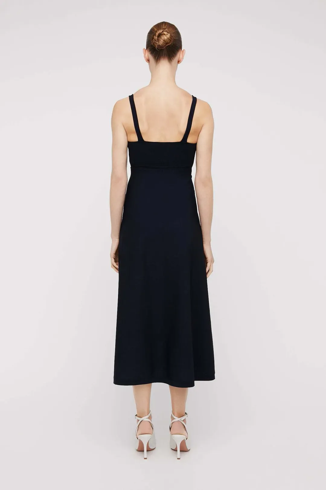 Scanlan Theodore Crepe Knit Square Neck Dress Navy Size 8 for rent on The Volte - main image