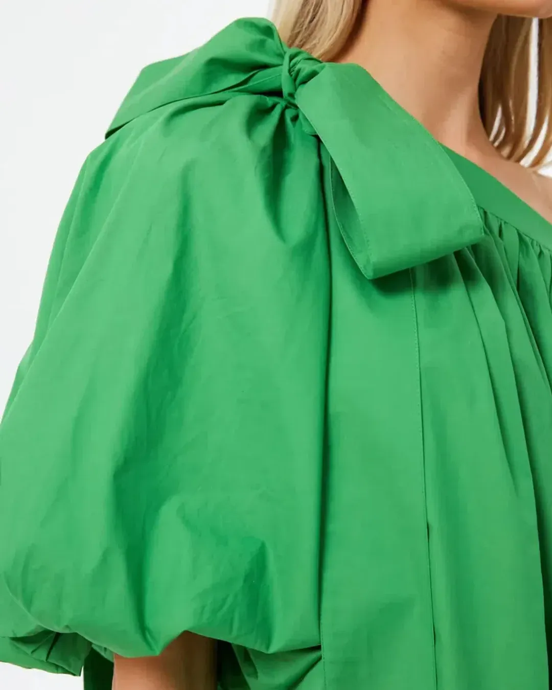 Oroton One Shoulder Mini Dress Meadow Green Size 10 for rent on The Volte - main image