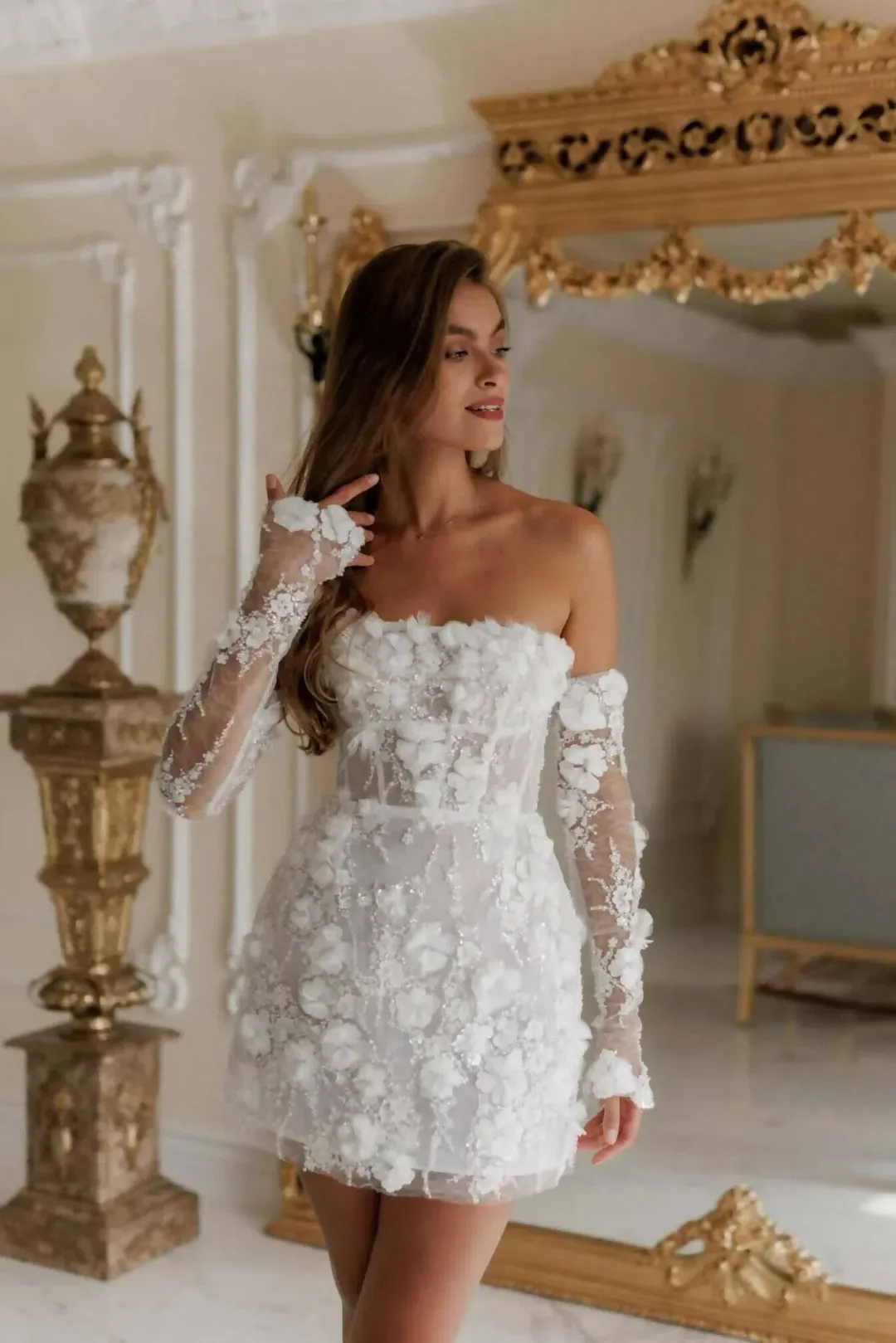 Rosie Etienne Isabelle Mini Dress White Size 8 for rent on The Volte - main image