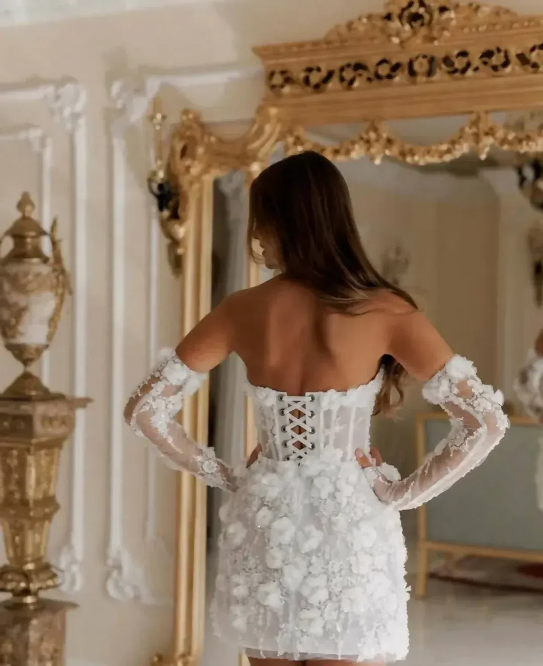 Rosie Etienne Isabelle Mini Dress White Size 8 for rent on The Volte - main image