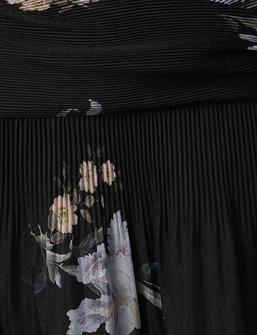 Zimmermann Pleated Midi Dress Black Iris Floral Size 2/ AU 12 for rent on The Volte - main image