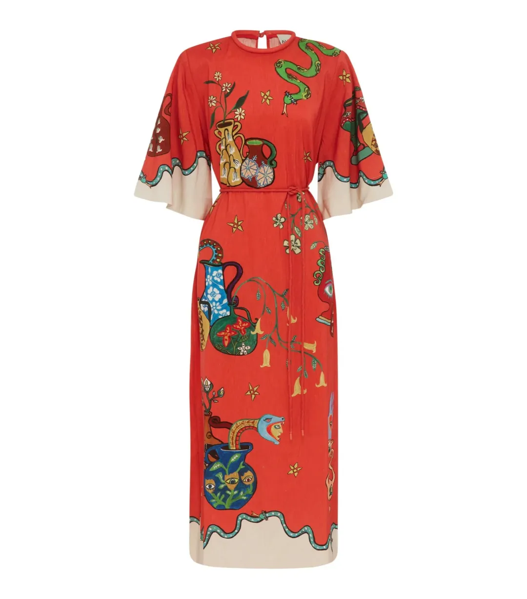 Alemais Rose Tee Dress in Red Print Size AU 8 for rent on The Volte - main image