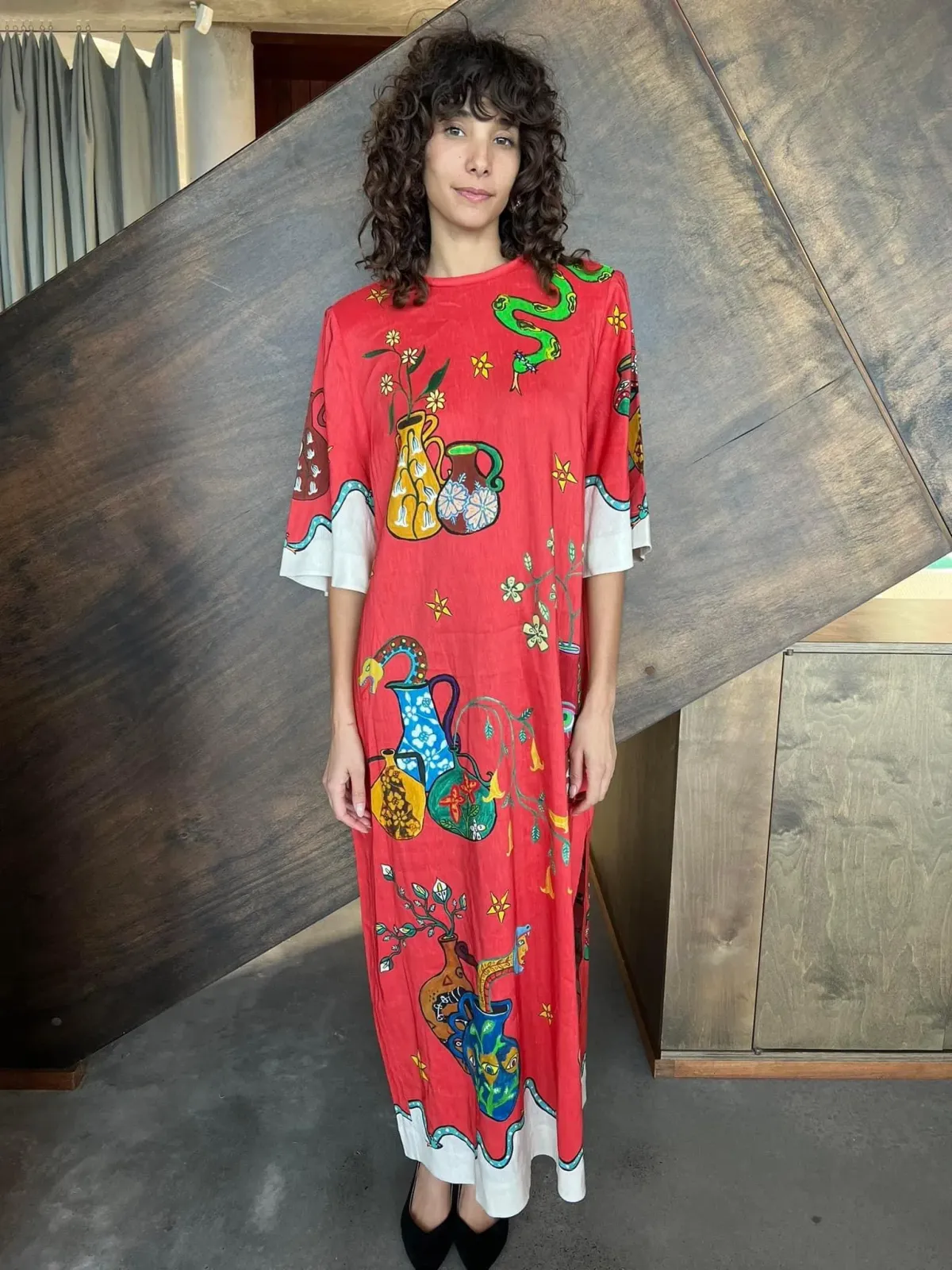 Alemais Rose Tee Dress in Red Print Size AU 8 - Image 1