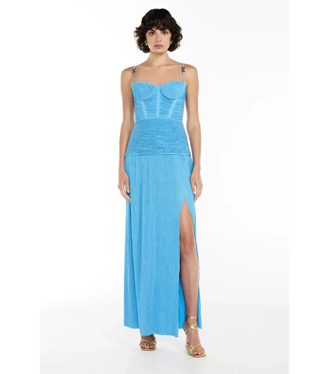 Manning Cartell Double Time Pleat Dress in Cerulean Blue Size AU 6 for rent on The Volte - main image