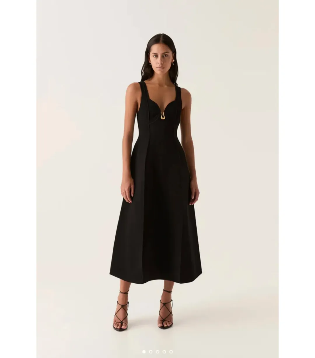 Aje Marisole Knit Midi Dress Black Size M / AU 10 for rent on The Volte - main image