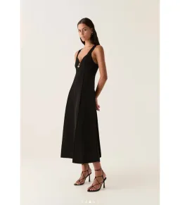 Aje Marisole Knit Midi Dress Black Size M / AU 10 for rent on The Volte - image 2