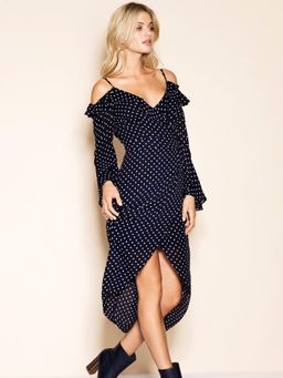 Sheike Alliance Blue Polka Dot Dress Navy 6 for rent on The Volte - image 1