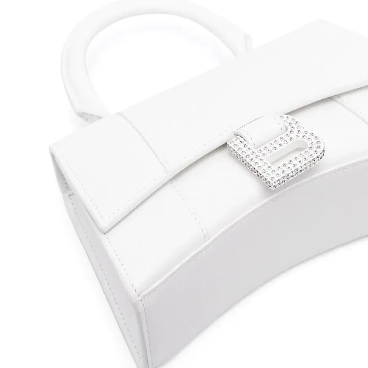 Balenciaga Hourglass Bag Crystal Logo White Size XS - Image 2