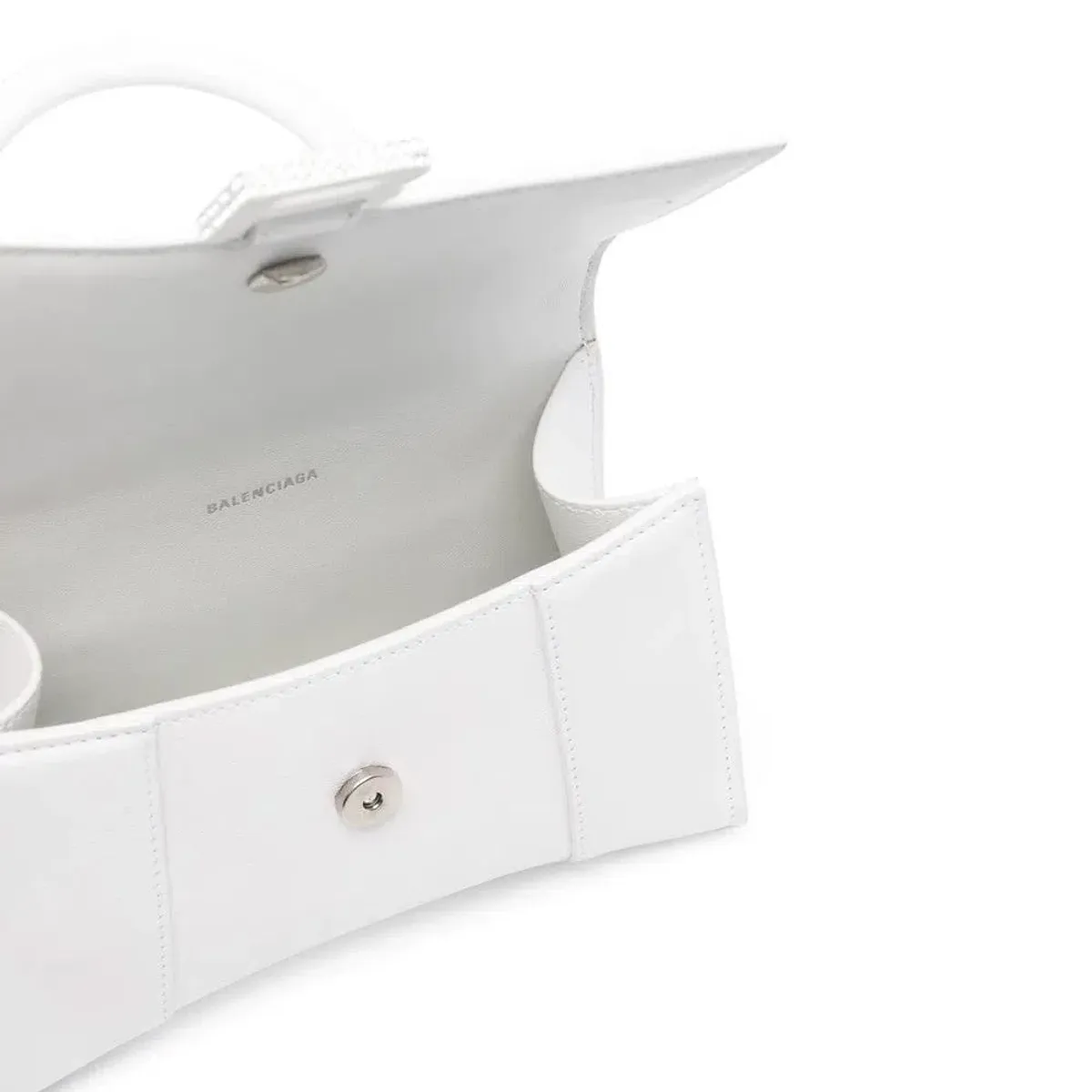 Balenciaga Hourglass Bag Crystal Logo White Size XS - Image 3