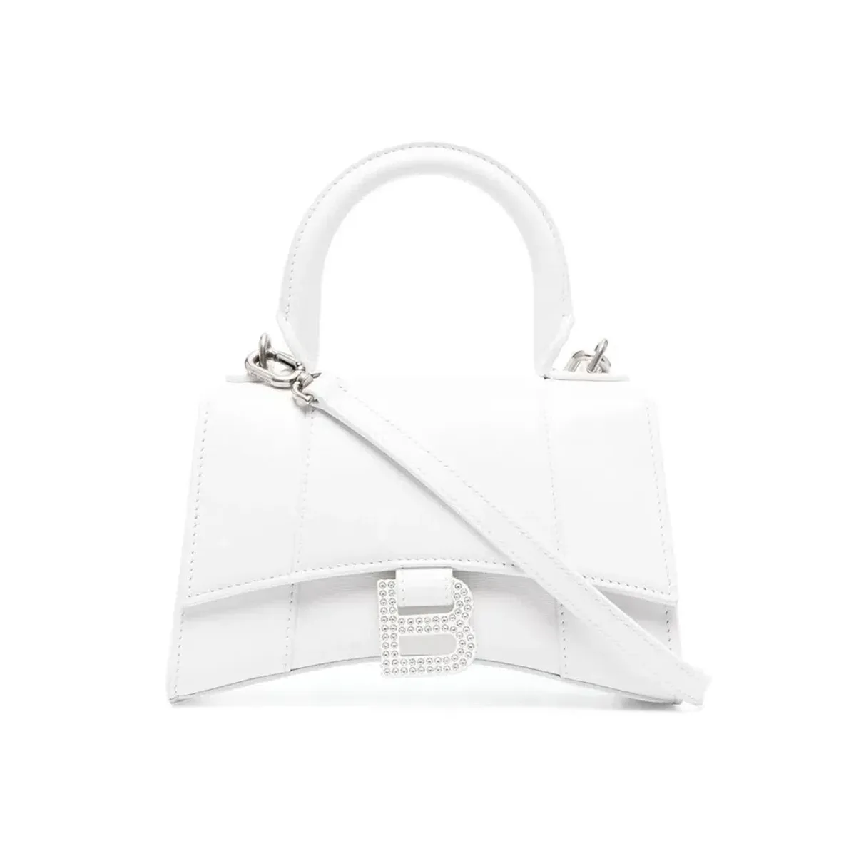 Balenciaga Hourglass Bag Crystal Logo White Size XS - Image 1