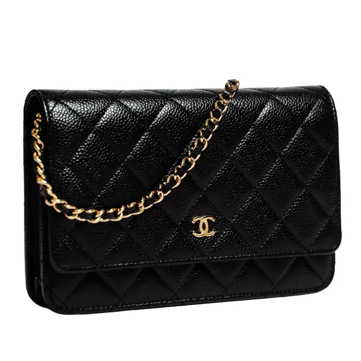 Chanel Classic Wallet On Chain Bag Black/Gold - Image 2