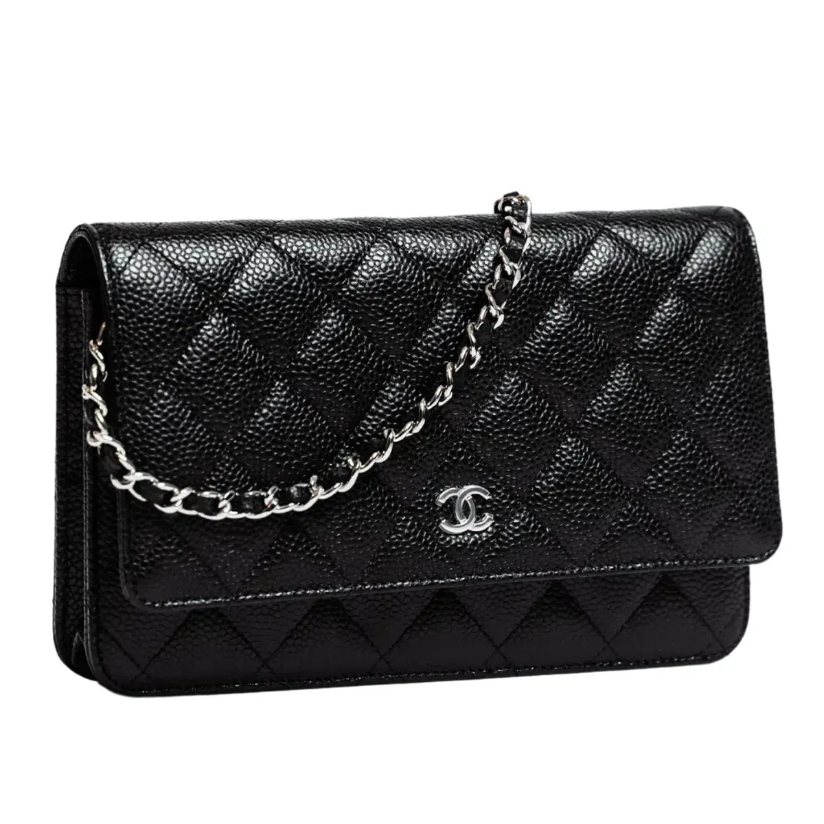 Chanel Classic Wallet On Chain Bag Black/Silver - Image 2