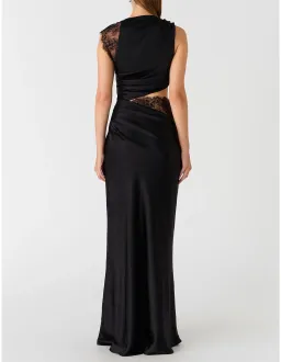 MISHA Kimora Satin Dress Black Size 12 for rent on The Volte - image 3