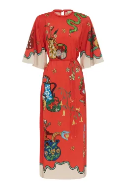 Alemais Rose Midi Tee Dress Red Multi Size 10 for rent on The Volte - image 4
