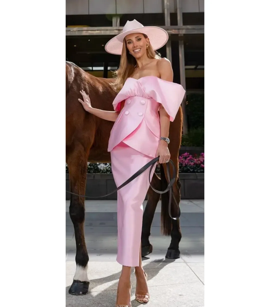 Eliya The Label Carmela Top and Maura Skirt Pink Size AU 8 for rent on The Volte - main image