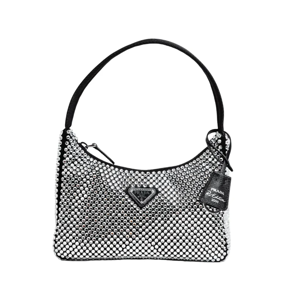 Prada Satin Crystal Mini Bag Black - Image 1