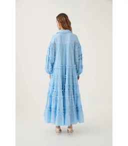 Aje Pastiche Tiered Maxi Dress Powder Blue Size AU 6 for rent on The Volte - image 4