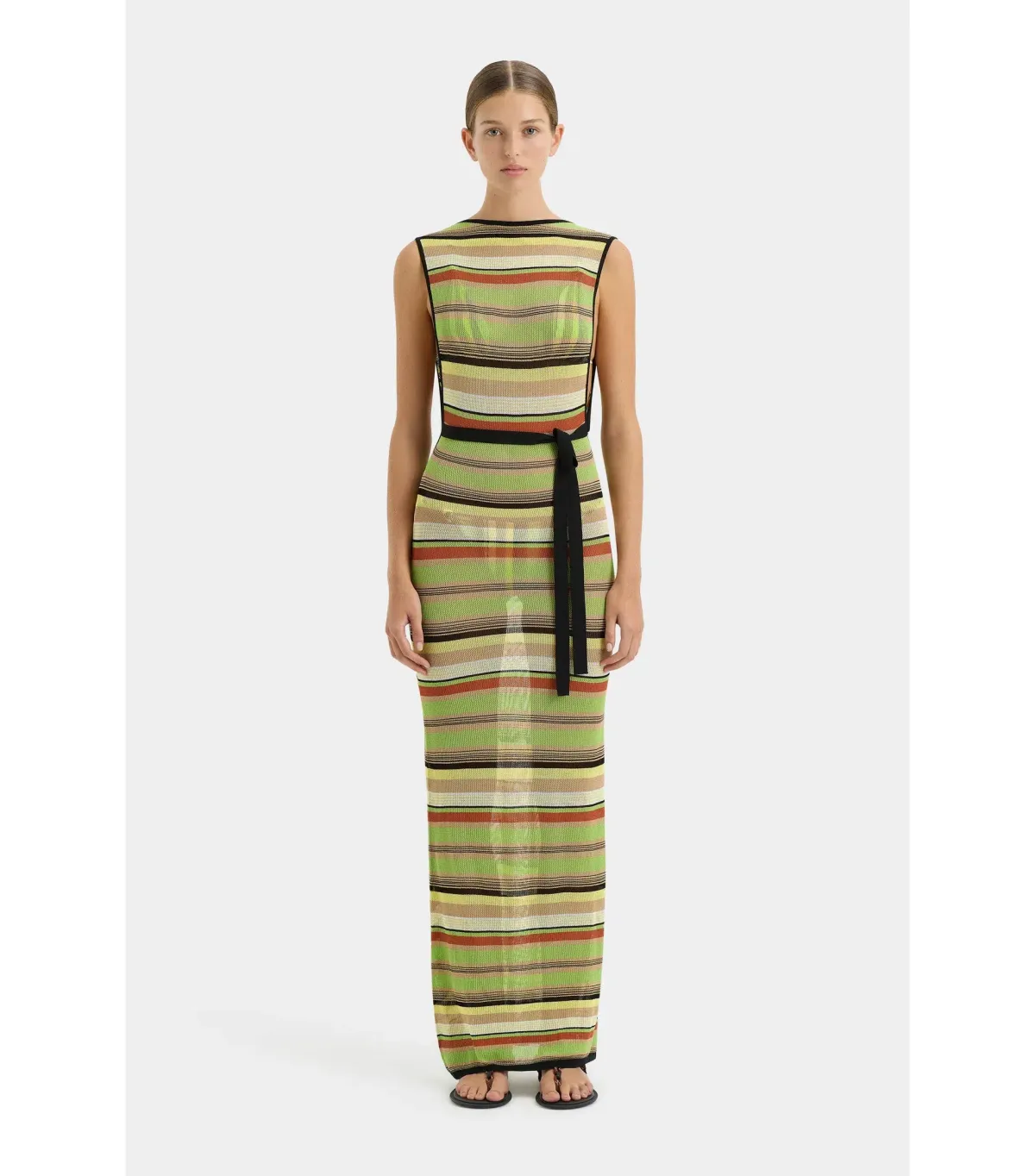 Sir The Label Coastline Tie Dress in Palm Stripe Size 3 / AU 12 - Image 1