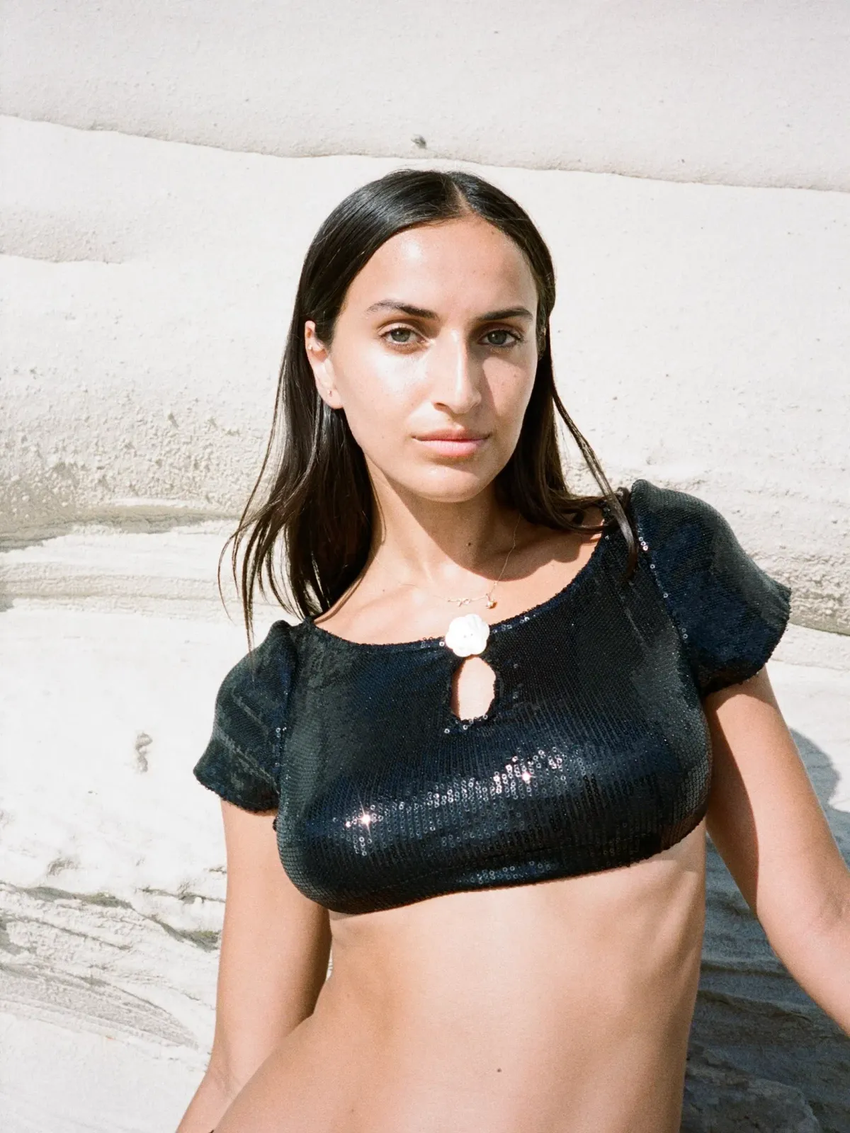 Buci Sequin Flower Top And Mermaid Skirt Set Black Size AU 6 - Image 3