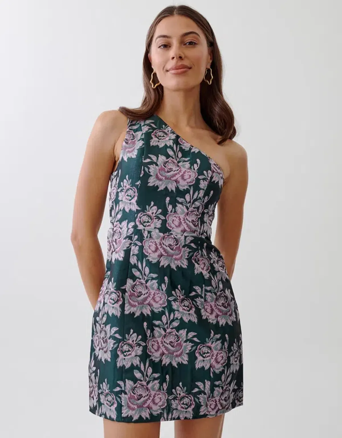 Tussah Natasha Mini Dress Emerald Floral Size AU 8 - Image 4