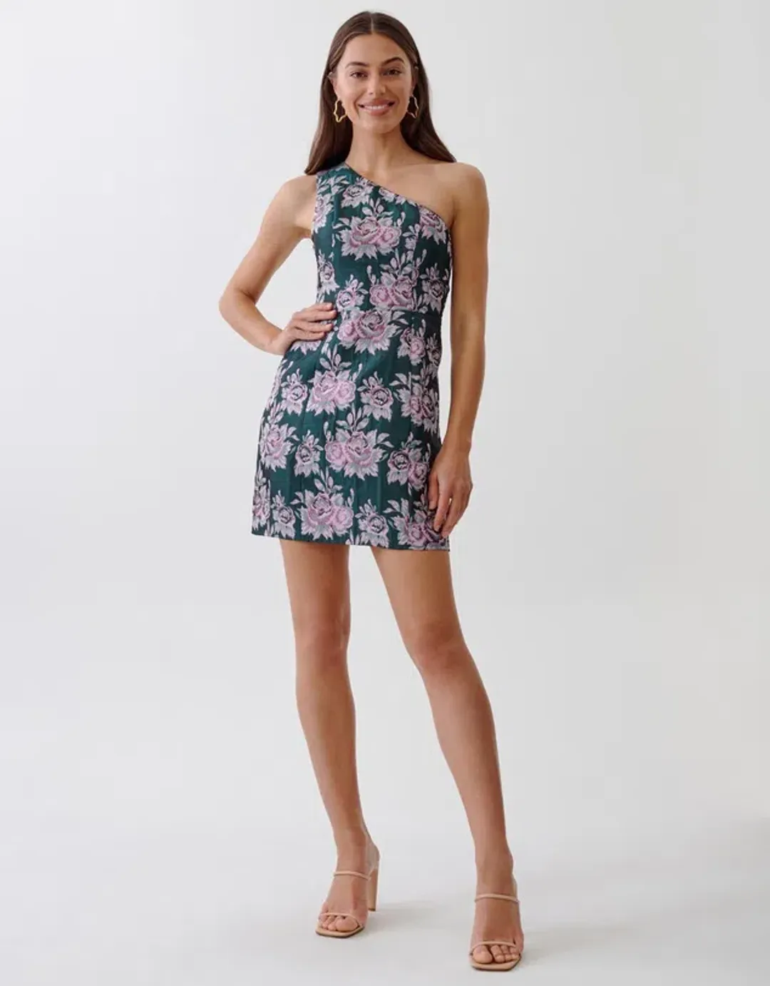 Tussah Natasha Mini Dress Emerald Floral Size AU 8 for rent on The Volte - main image