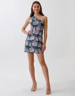 Tussah Natasha Mini Dress Emerald Floral Size AU 8 for rent on The Volte - image 1