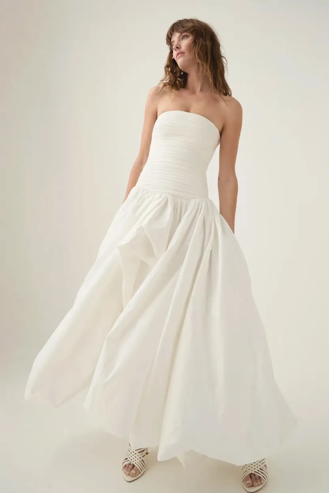 Aje Violette Bubble Hem Maxi Dress in White Size AU 6 for rent on The Volte - main image