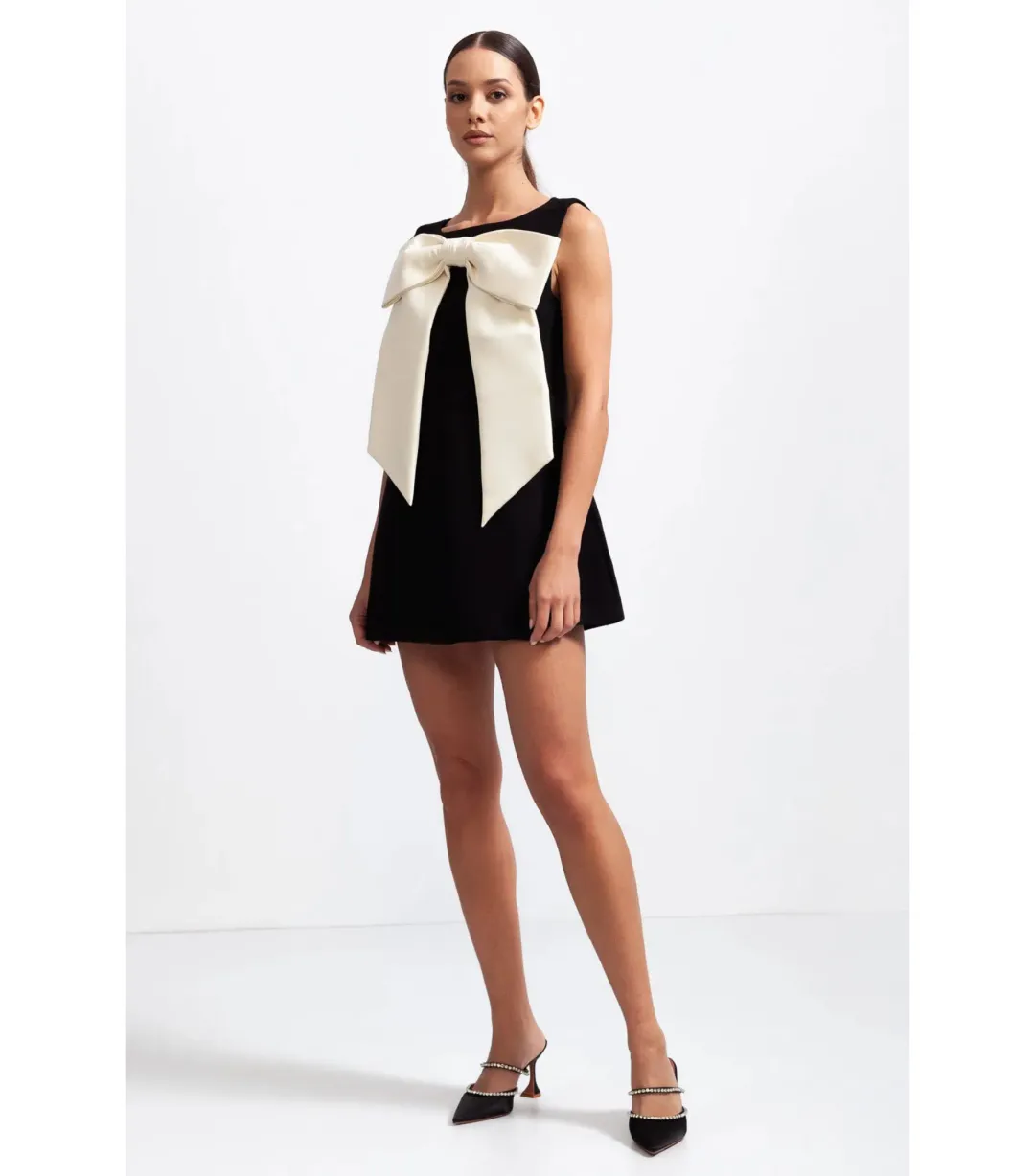 Sierra Darien Sleeveless Massive Ribbon Mini Dress in Black Size AU 8 for rent on The Volte - main image