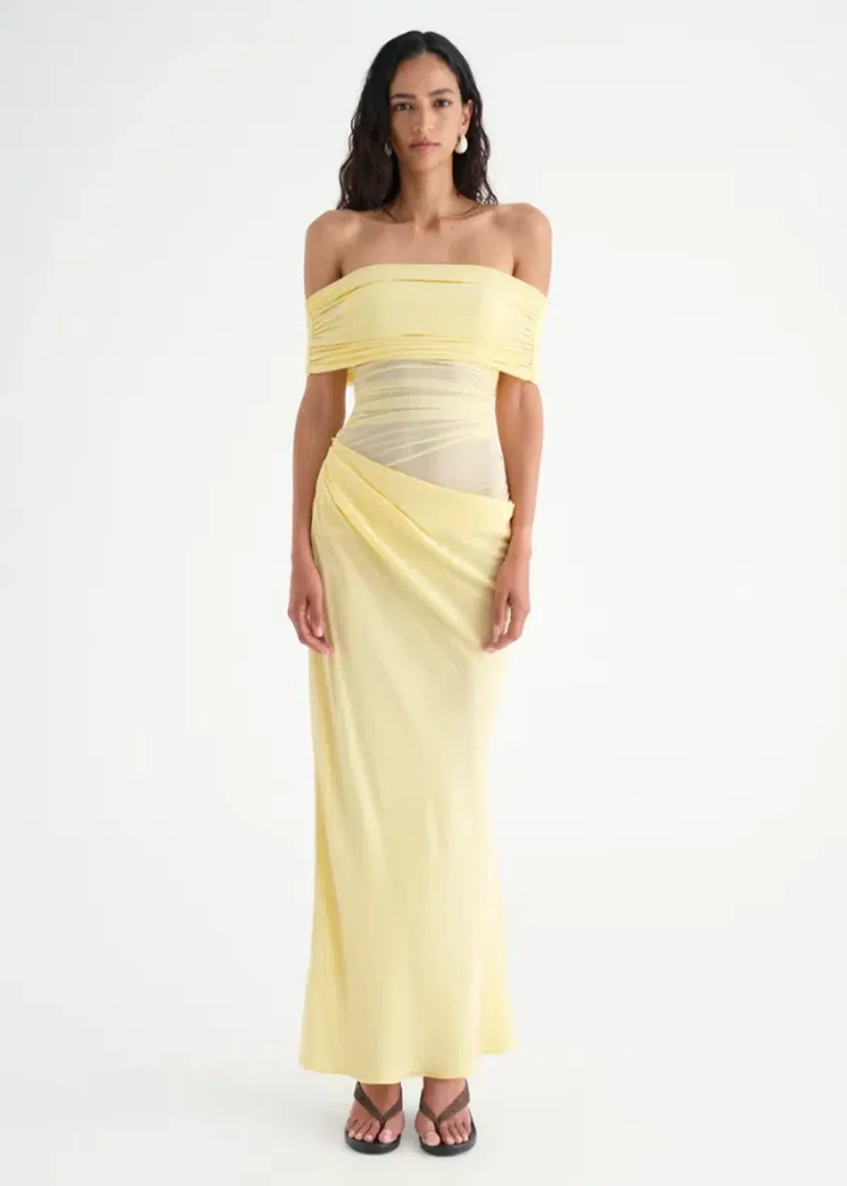 Benni Nico Off Shoulder Maxi Dress Butter Size 6 - Image 3