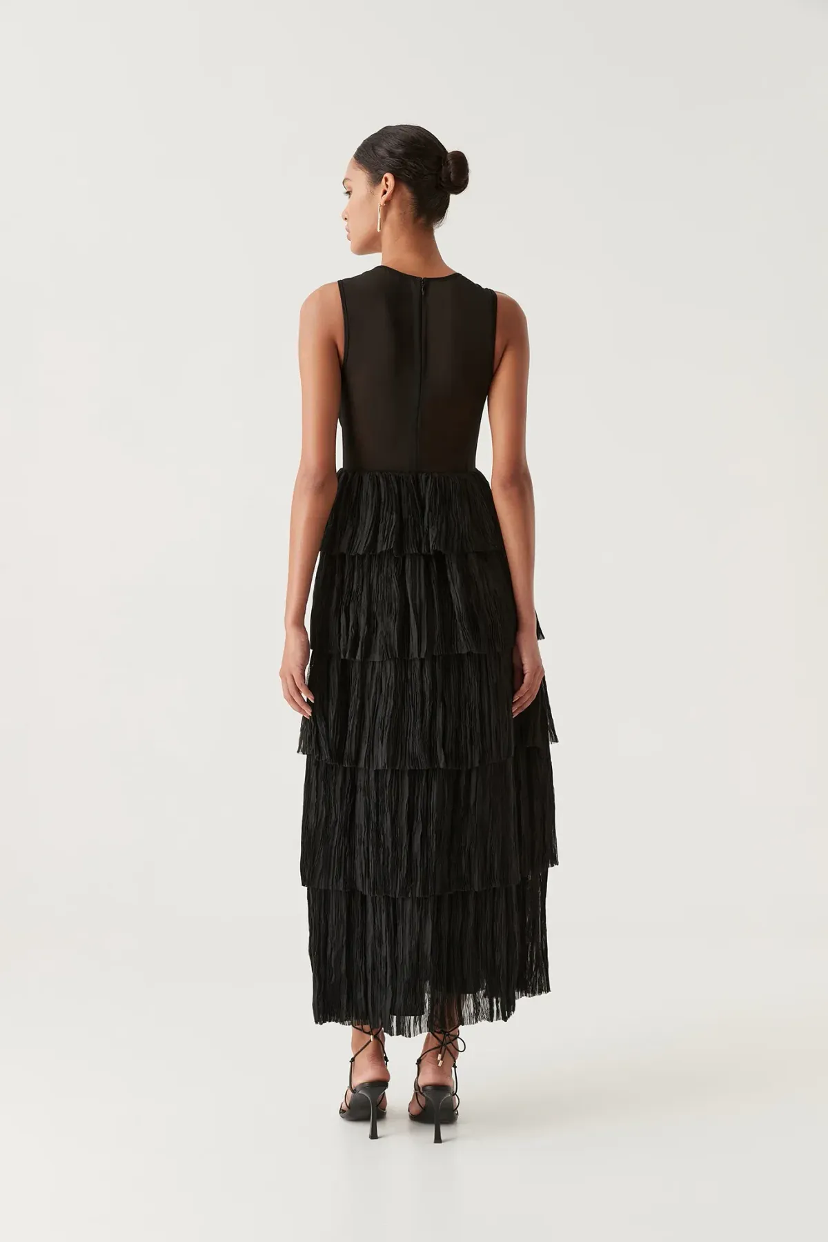 Aje Escapist Black Tiered Maxi Dress Size 10 - Image 4