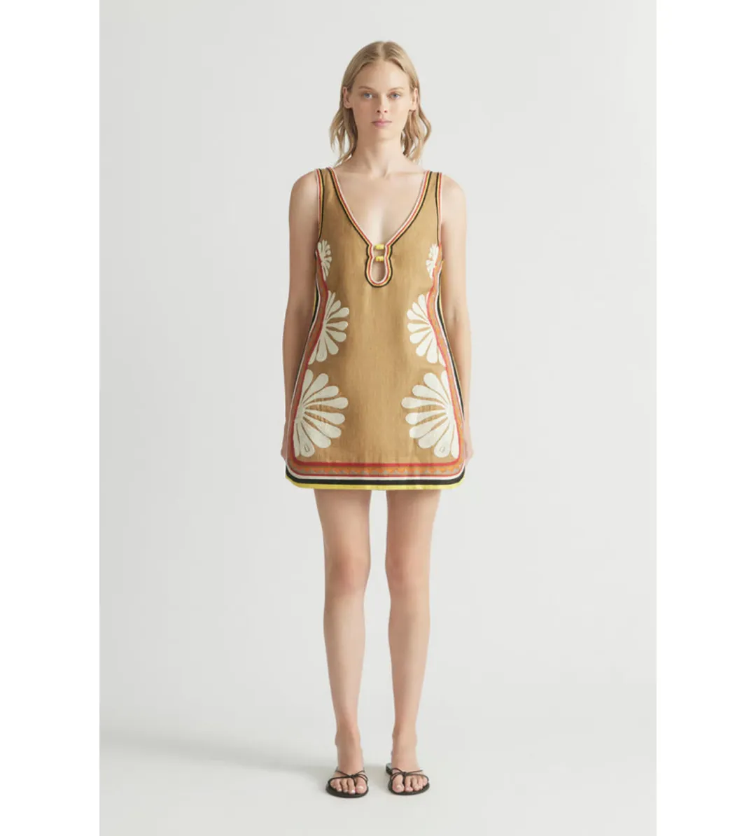 Antipodean The Melody V-Neck Mini Dress Dress Print Size 8 for rent on The Volte - main image