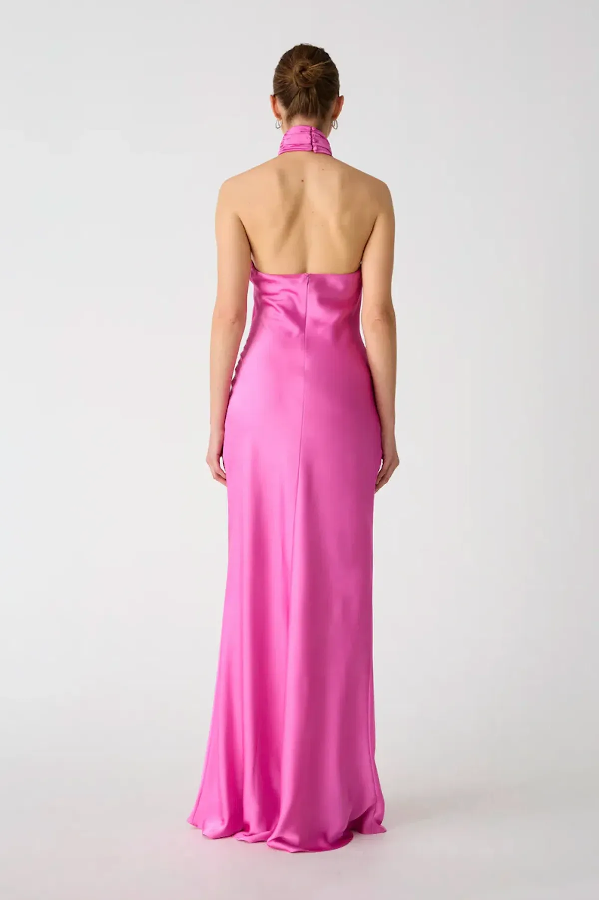 Misha Teresa Satin Gown Pink/Purple Rose Size 8/S - Image 3