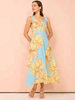 Issy V Neck Midi Dress in Summer Print Size 10 for rent on The Volte - image 1