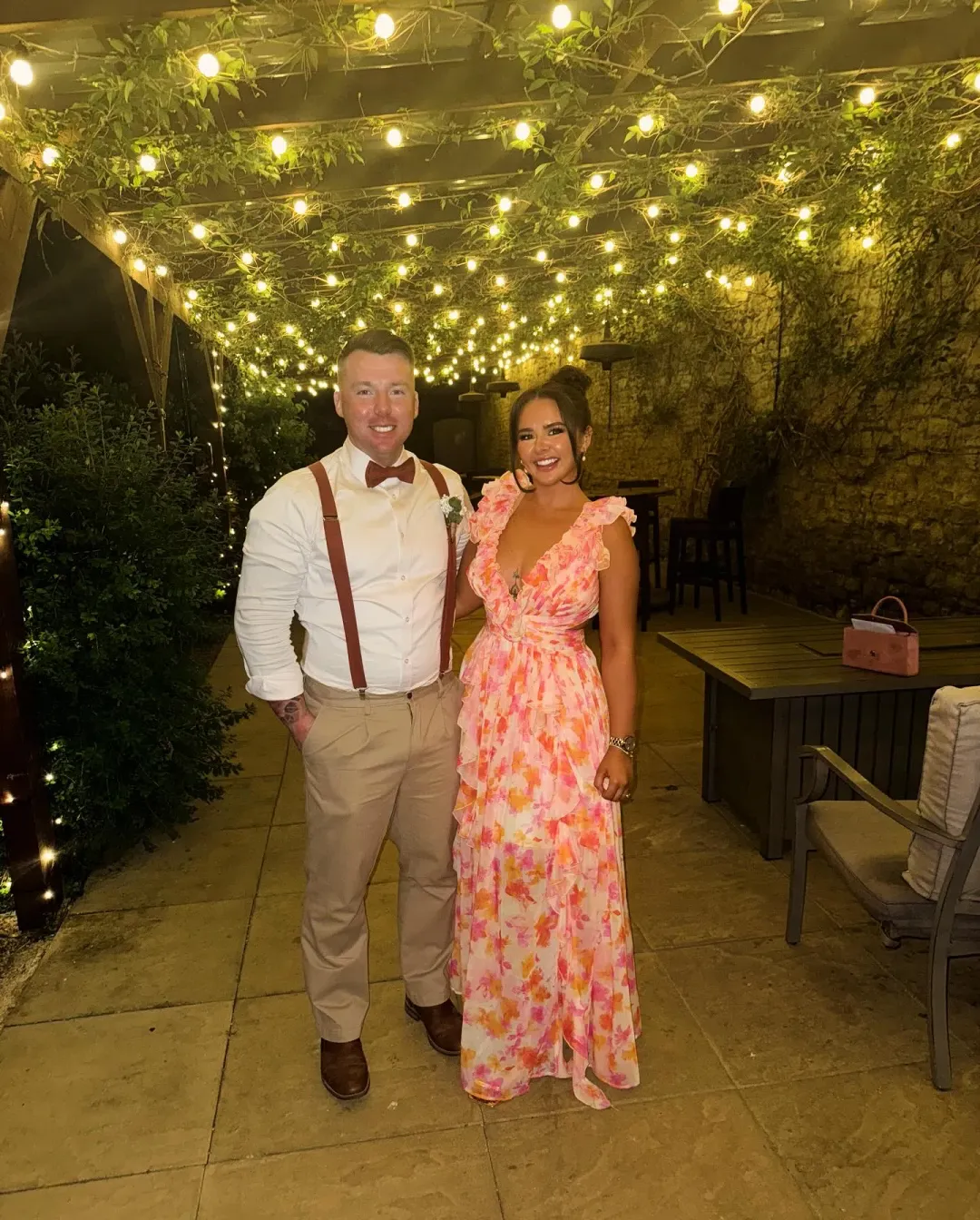 Anne Louise Boutique Clementine Maxi Dress Orange Fuchsia Floral Size 12 for rent on The Volte - main image