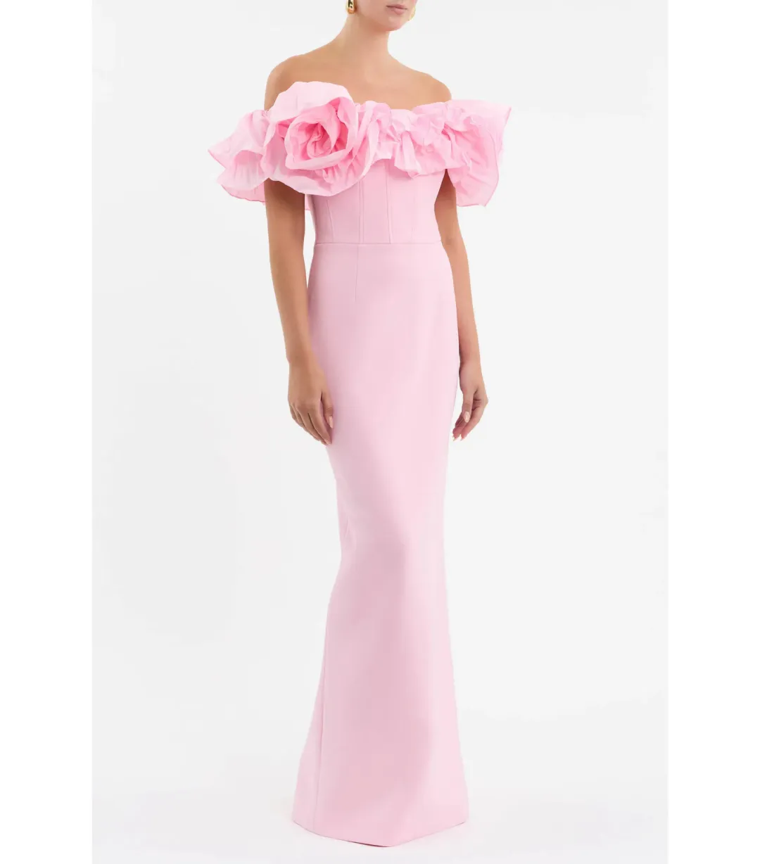 Rebecca Vallance Jenna Off Shoulder Gown Pink Size AU 4 for rent on The Volte - main image