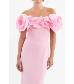 Rebecca Vallance Jenna Off Shoulder Gown Pink Size AU 4 for rent on The Volte - image 3