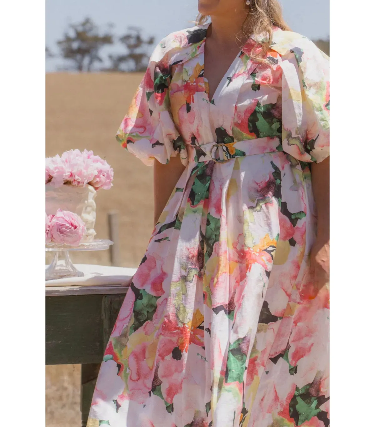 Acler Clayton Maxi Dress Daphney Posy Size AU 12 - Image 4