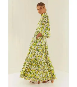 Palm Noosa Royal Flush Dress Lemon Print Size AU 12 for rent on The Volte - image 4