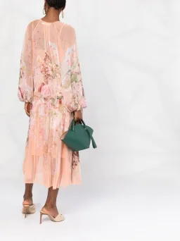Zimmermann Dancer Drawn Midi Dress Blush Garden Floral Size 3 / AU 14 for rent on The Volte - image 2