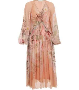 Zimmermann Dancer Drawn Midi Dress Blush Garden Floral Size 3 / AU 14 for rent on The Volte - image 3