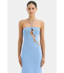 Sir The Label Salvador Beaded Halter Dress Cornflower Blue Size 0 / AU 6 for rent on The Volte - image 2