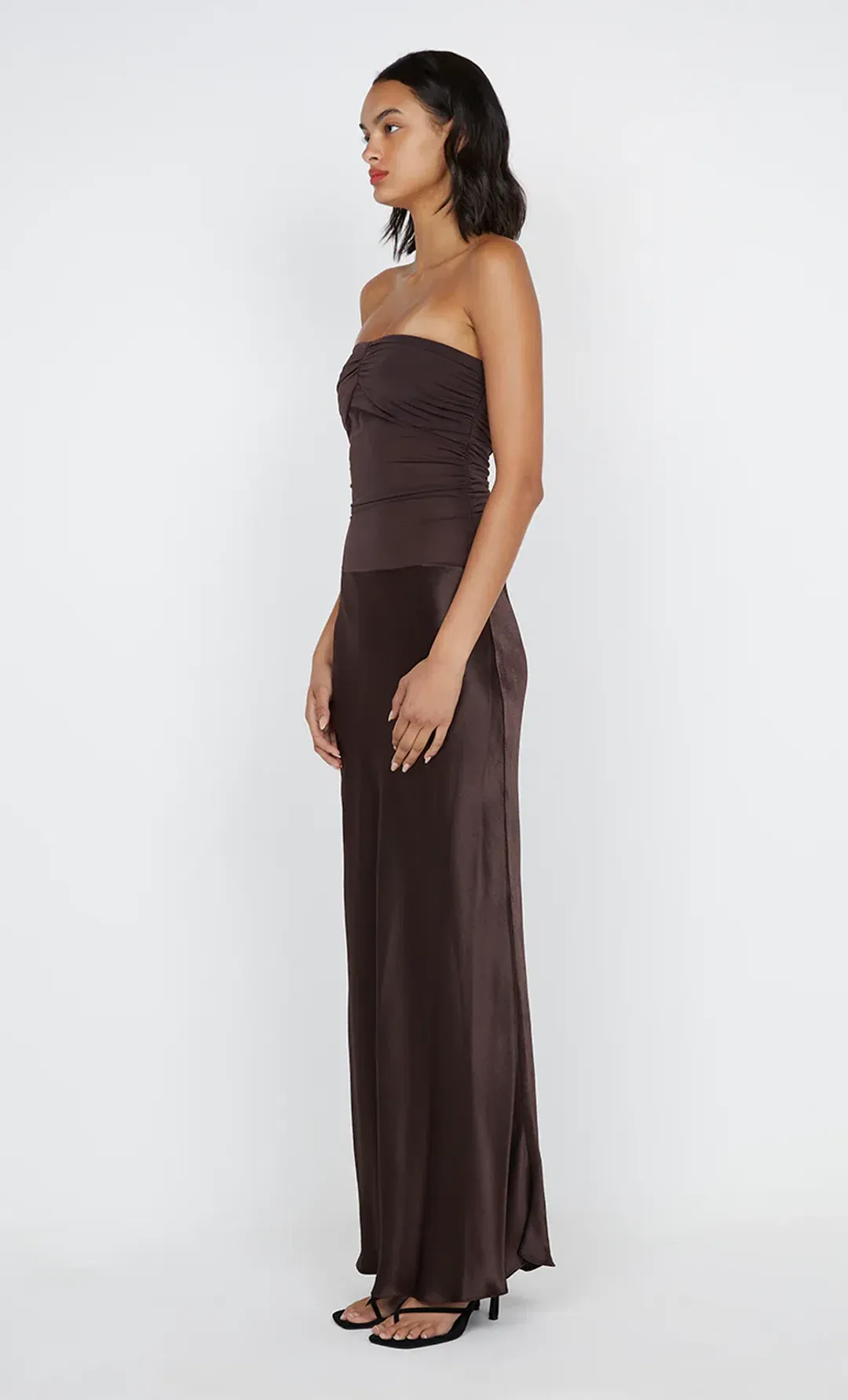 Bec & Bridge Dua Strapless Maxi Dress Dark Chocolate Size 10 for rent on The Volte - main image