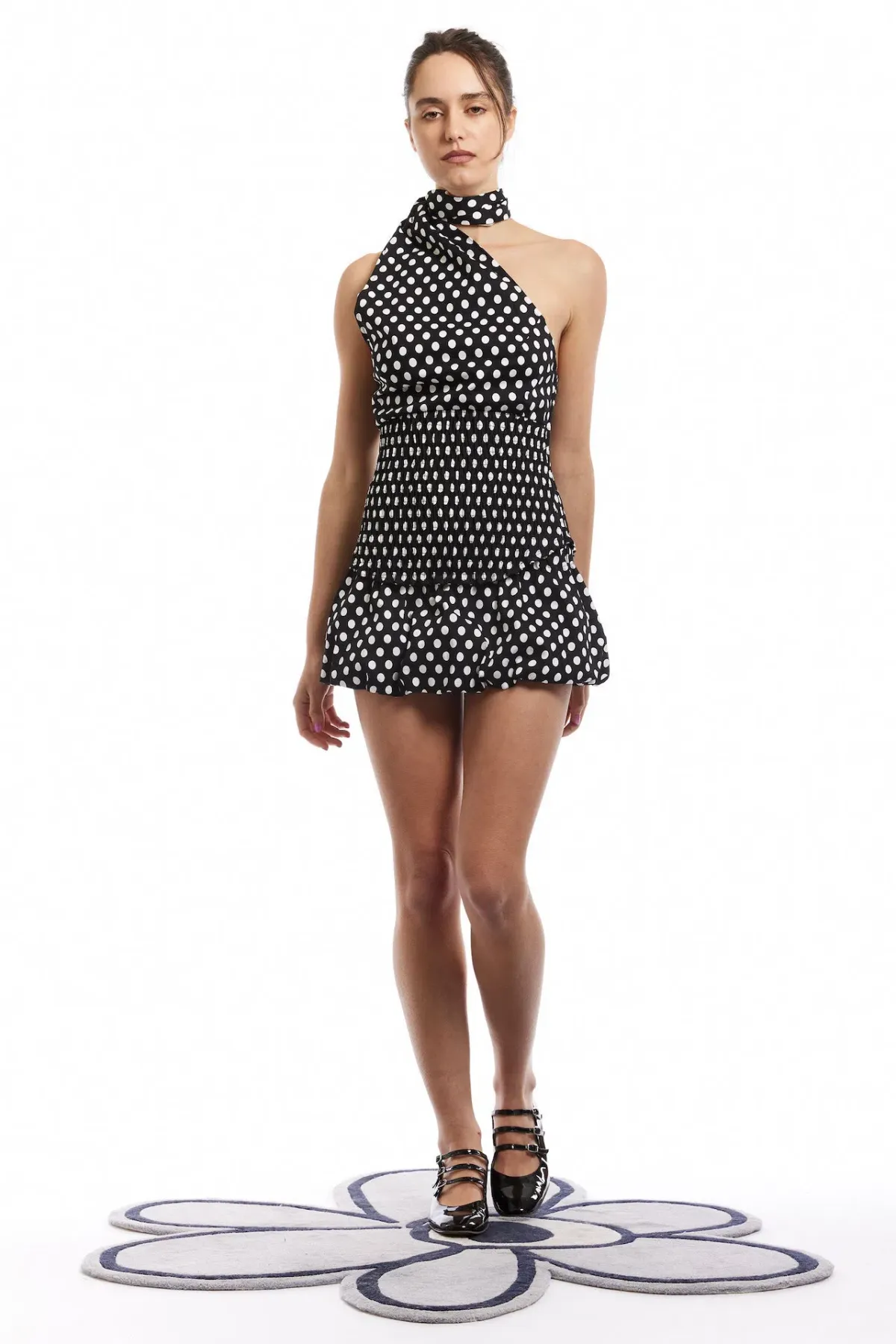 Blondita Gwen Top and Bubble Mini Skirt Set Polka Dot Size 10 - Image 1