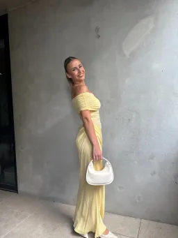 Benni Nico Off Shoulder Maxi Dress Butter Size 8 for rent on The Volte - image 3