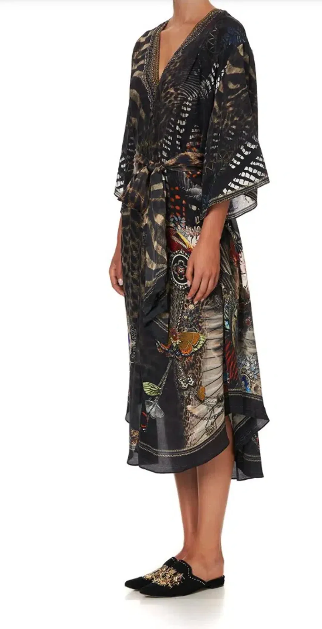 Camilla Treasure Chaser Loose Button Through Silk Dress Print Size 16 for rent on The Volte - main image