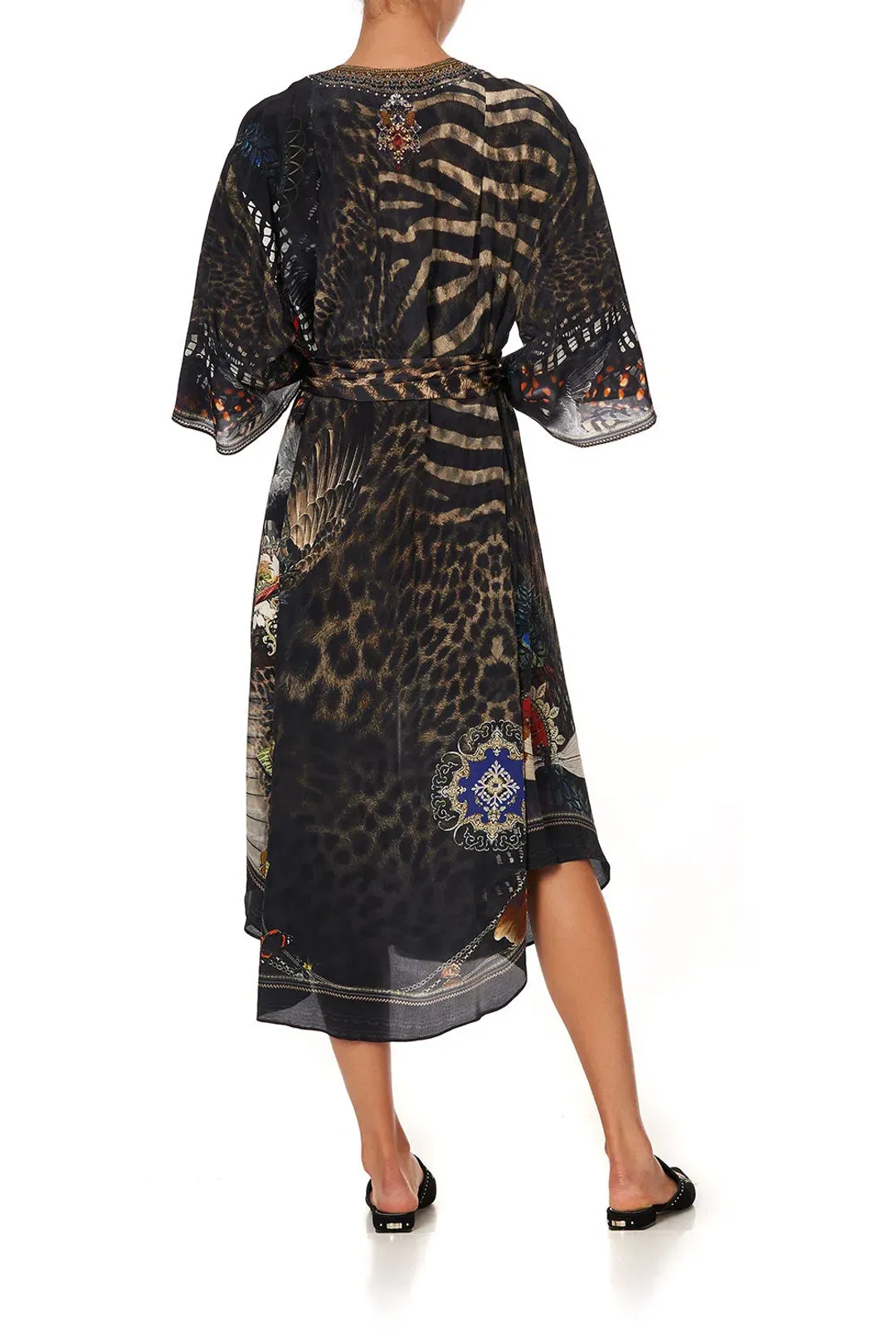 Camilla Treasure Chaser Loose Button Through Silk Dress Print Size 16 for rent on The Volte - main image